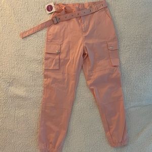 Pink utility/cargo pants